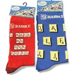 Hasbro Scrabble Red and Blue Casual Socks